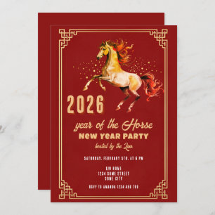Chinese New Year 2026 Horse New Year Party Invitation