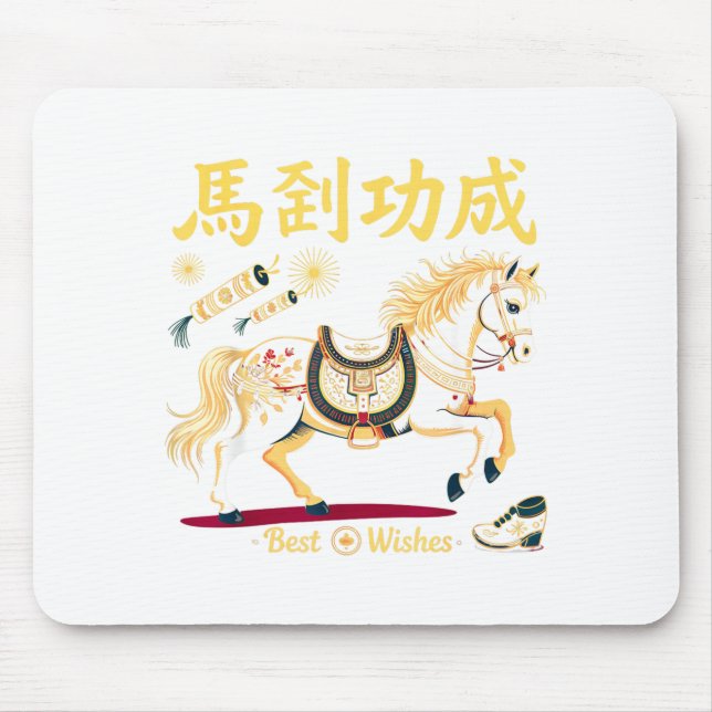 Chinese New Year 2026 Horse Red Lunar New Year Of  Mouse Mat (Front)