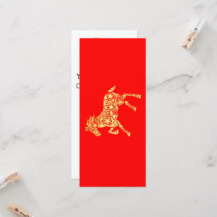 Chinese New Year 2026 Lunar Gold HORSE 中国传统新年 Red