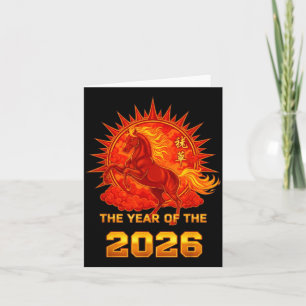 Chinese New Year 2026 Of The Fire Horse Men Women  Card