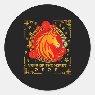 Chinese New Year 2026 Of The Horse Lunar New Year Classic Round Sticker