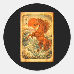 Chinese New Year 2026 Of The Horse Lunar New Year  Classic Round Sticker