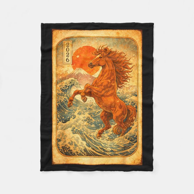 Chinese New Year 2026 Of The Horse Lunar New Year  Fleece Blanket (Front)