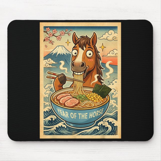 Chinese New Year 2026 Of The Horse Ramen Lunar New Mouse Mat (Front)