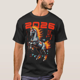 Chinese New Year 2026 Year Of The Fire Horse Cyber T-Shirt