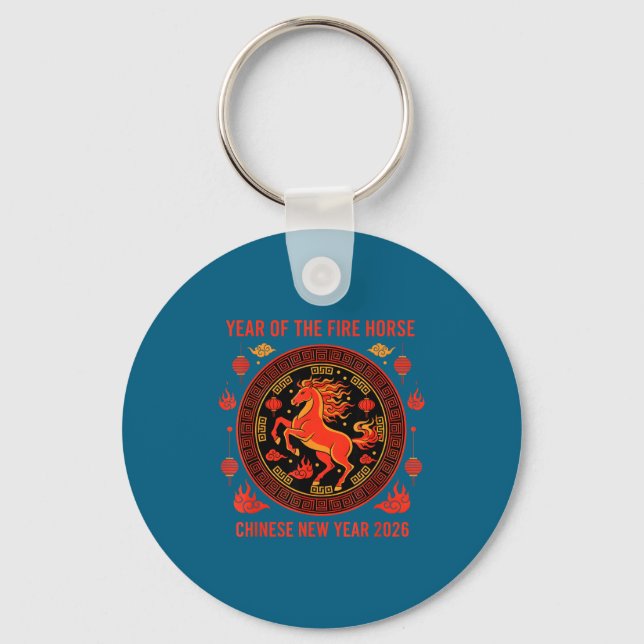 Chinese New Year 2026 Year Of The Fire Horse  Key Ring (Front)