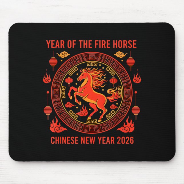 Chinese New Year 2026 Year Of The Fire Horse  Mouse Mat (Front)