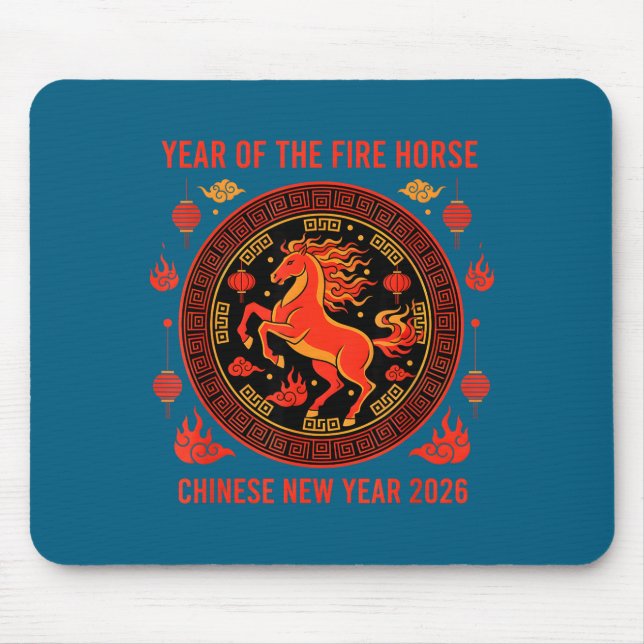 Chinese New Year 2026 Year Of The Fire Horse  Mouse Mat (Front)