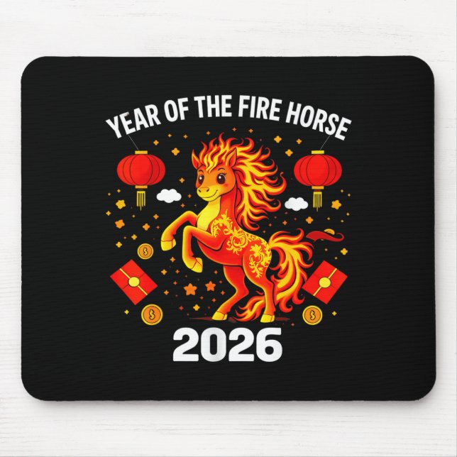 Chinese New Year 2026 Year Of The Fire Horse  Mouse Mat (Front)
