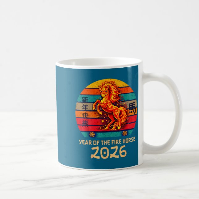 Chinese New Year 2026 Year Of The Fire Horse Vinta Coffee Mug (Right)