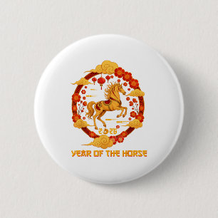 Chinese New Year 2026 Year Of The Horse 2026  6 Cm Round Badge