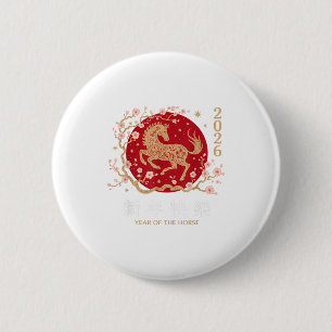 Chinese New Year 2026 Year Of The Horse 2026 6 Cm Round Badge