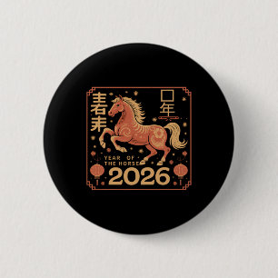 Chinese New Year 2026 Year Of The Horse 2026 Lunar 6 Cm Round Badge