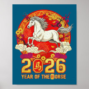 Chinese new year 2026 year of the horse 2026 lunar poster