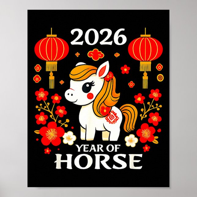 Chinese New Year 2026 Year Of The Horse 2026 New Y Poster (Front)