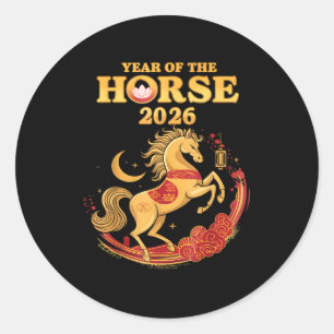 Chinese New Year 2026 Year Of The Horse _2  Classic Round Sticker