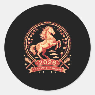 Chinese New Year 2026 Year Of The Horse _5  Classic Round Sticker