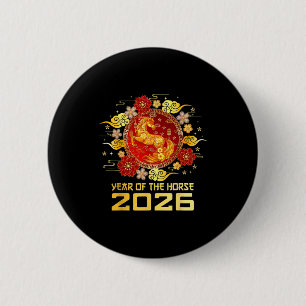 Chinese new year 2026 year of the horse 6 cm round badge