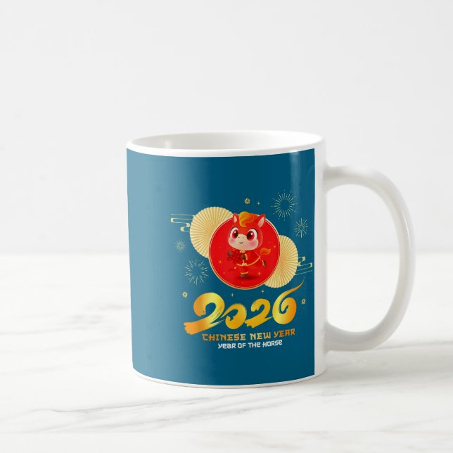 Chinese New Year 2026 Year Of The Horse Cartoon Cu Coffee Mug (Right)
