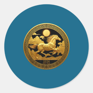 Chinese New Year 2026 Year Of The Horse  Classic Round Sticker