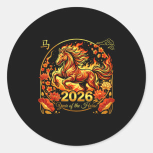 Chinese new year 2026 year of the horse classic round sticker