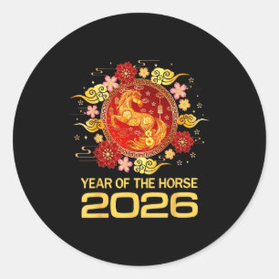 Chinese New Year 2026 Year Of The Horse Classic Round Sticker