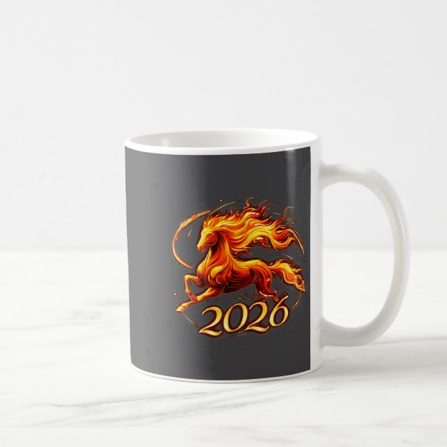 Chinese New Year 2026 Year Of The Horse Fire Horse Coffee Mug (Right)