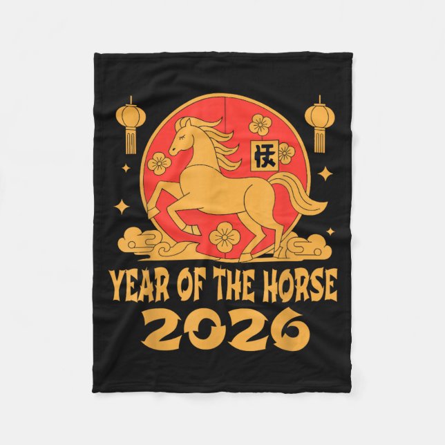Chinese New Year 2026 Year Of The Horse  Fleece Blanket (Front)
