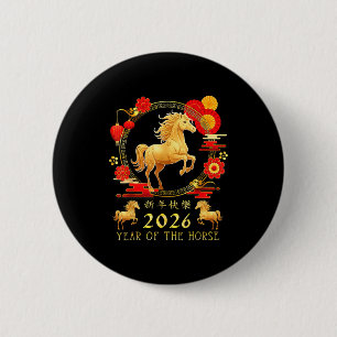Chinese New Year 2026 Year Of The Horse For Women  6 Cm Round Badge