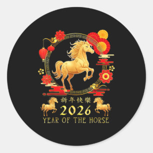 Chinese New Year 2026 Year Of The Horse For Women Classic Round Sticker
