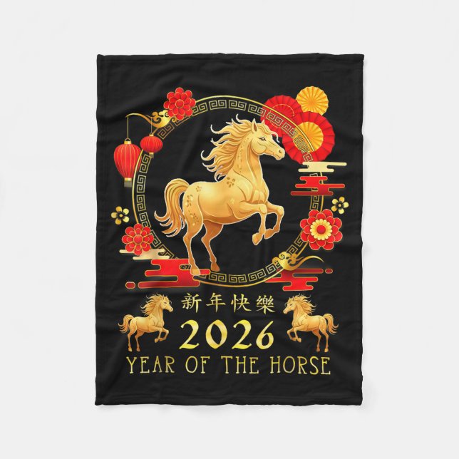 Chinese New Year 2026 Year Of The Horse For Women  Fleece Blanket (Front)