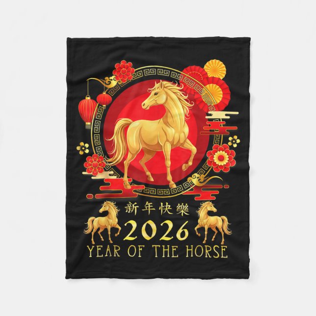Chinese New Year 2026 Year Of The Horse For Women  Fleece Blanket (Front)