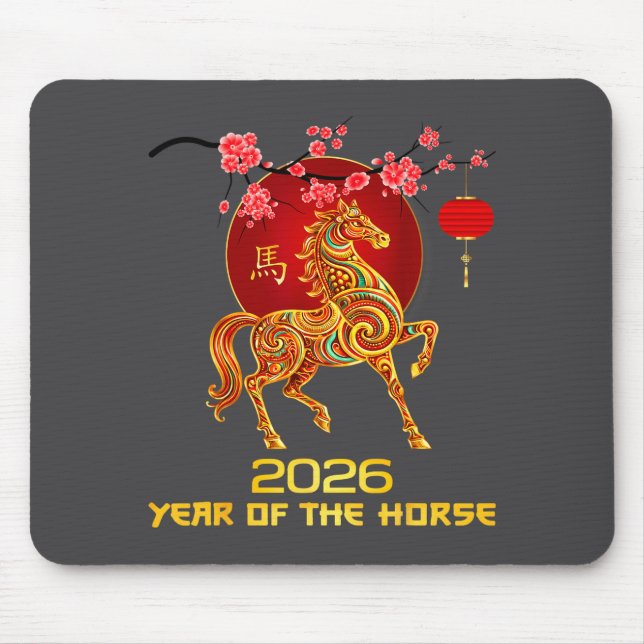 Chinese New Year 2026 Year Of The Horse For Women  Mouse Mat (Front)