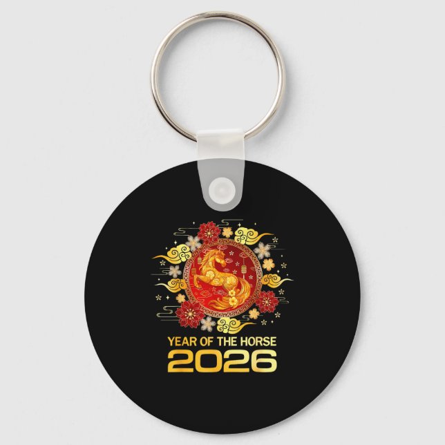 Chinese New Year 2026 Year Of The Horse Happy New  Key Ring (Front)