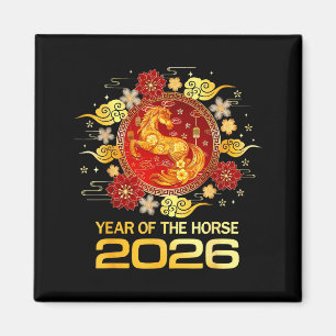 Chinese New Year 2026 Year Of The Horse Happy New  Magnet