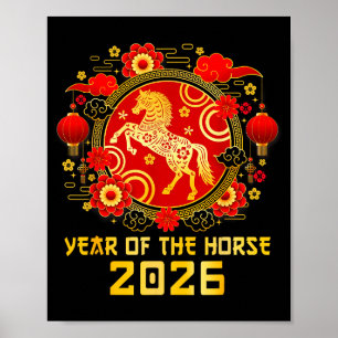 Chinese New Year 2026 Year Of The Horse Happy New  Poster