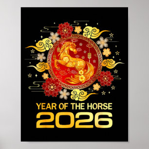 Chinese New Year 2026 Year Of The Horse Happy New  Poster