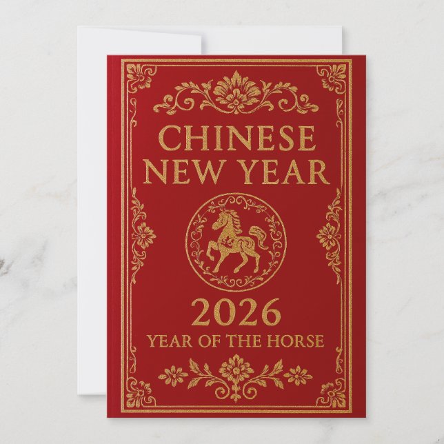 Chinese New Year 2026 - Year of the Horse Holiday Card (Front)
