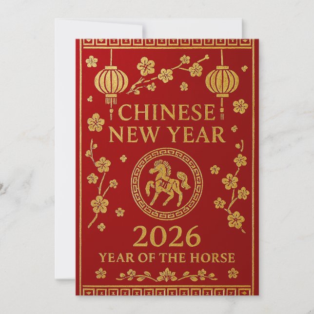 Chinese New Year 2026 - Year of the Horse Holiday Card (Front)