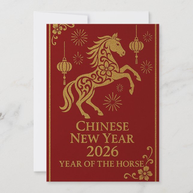 Chinese New Year 2026 - Year of the Horse Holiday Card (Front)