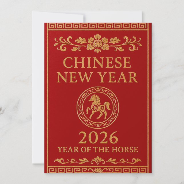 Chinese New Year 2026 - Year of the Horse Holiday Card (Front)