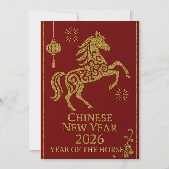 Chinese New Year 2026 - Year of the Horse Holiday Card (Front)