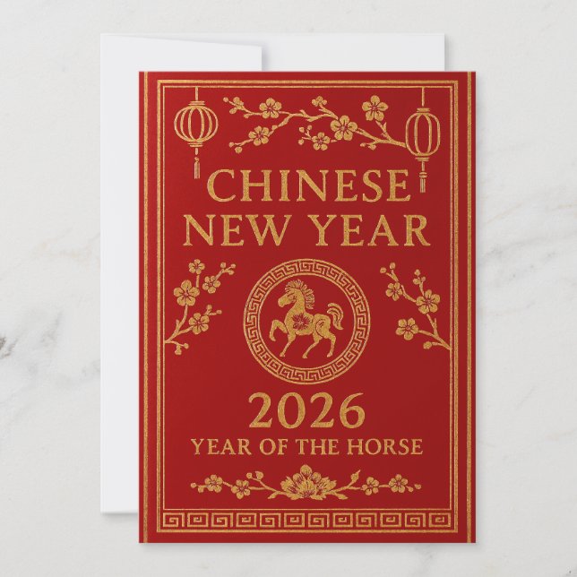 Chinese New Year 2026 - Year of the Horse Holiday Card (Front)