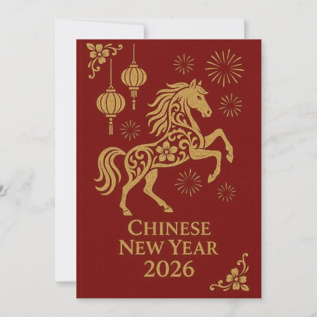 Chinese New Year 2026 - Year of the Horse Holiday Card (Front)