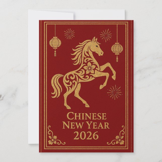 Chinese New Year 2026 - Year of the Horse Holiday Card (Front)