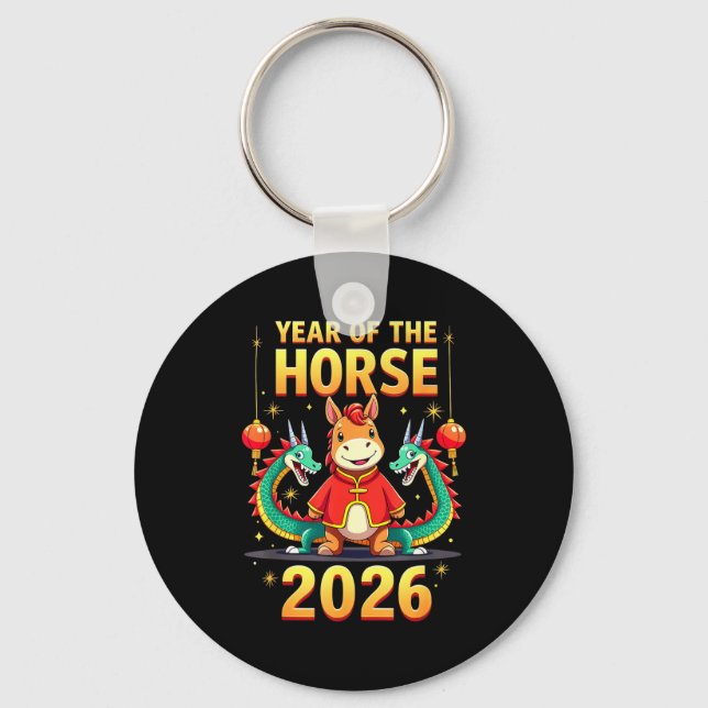 Chinese New Year 2026 Year Of The Horse  Key Ring (Front)