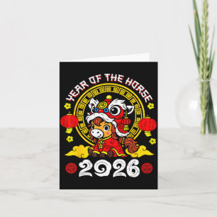 Chinese New Year 2026 Year Of The Horse Lunar New  Card