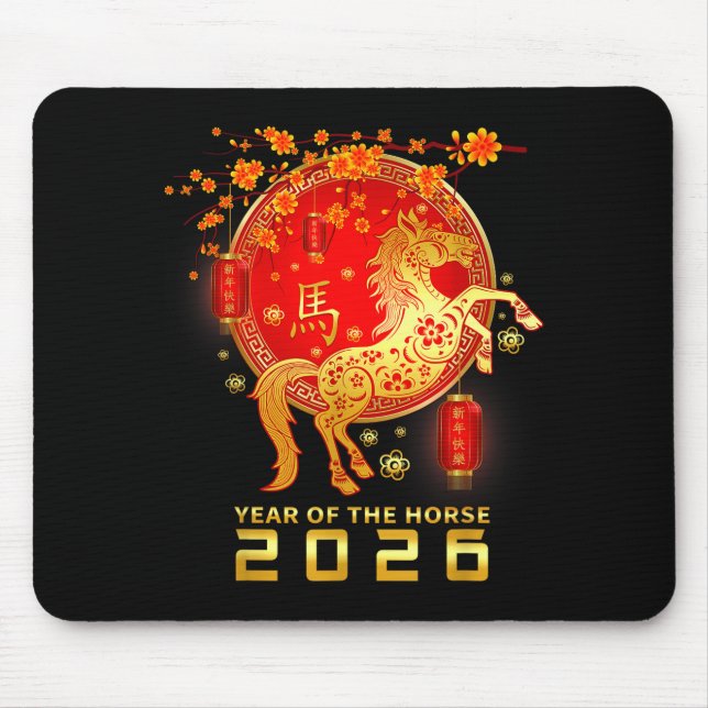 Chinese New Year 2026 Year Of The Horse Lunar New  Mouse Mat (Front)