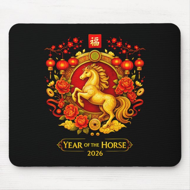 Chinese New Year 2026 Year Of The Horse Lunar New  Mouse Mat (Front)