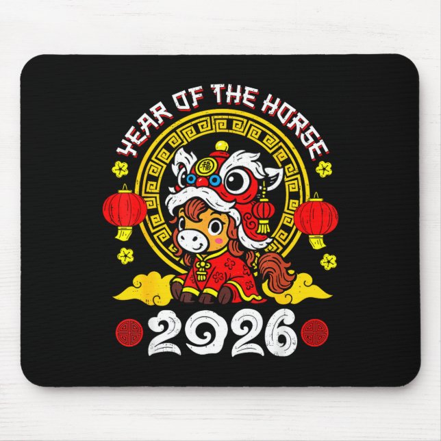Chinese New Year 2026 Year Of The Horse Lunar New  Mouse Mat (Front)